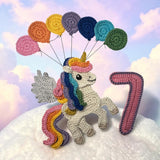 Crochet Number 7 Pegasus Applique Pattern English version Instant PDF Download - Homeartist