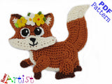 Fox Crochet Applique Pattern -INSTANT DOWNLOAD