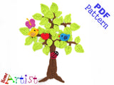 Tree set 2 crochet Applique Pattern -INSTANT DOWNLOAD