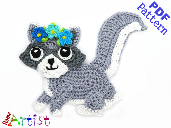 Wolf Crochet Applique Pattern -INSTANT DOWNLOAD