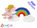 Angel Rainbow crochet Applique Pattern -INSTANT DOWNLOAD