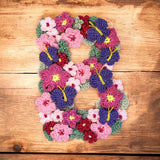 Crochet Alphabeth Uppercase B Flower Letter Applique Pattern Lettering English version Instant PDF Download