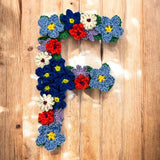 Crochet Alphabeth Uppercase F Flower Letter Applique Pattern Lettering English version Instant PDF Download (Copy) (Copy)