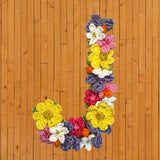 Crochet Alphabeth Uppercase J Flower Letter Applique Pattern Lettering English version Instant PDF Download (Copy) (Copy)