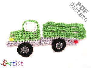 Farm Truck crochet Applique Pattern -INSTANT DOWNLOAD