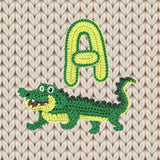 Crochet Animal Alphabet A Alligator Letter Applique Pattern Lettering English version Instant PDF Download