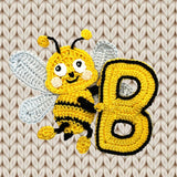 Crochet Animal Alphabet B Bee Letter Applique Pattern Lettering English version Instant PDF Download