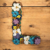 Crochet Alphabeth Uppercase Floral L Flower Letter Applique Pattern Lettering English version Instant PDF Download