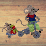 Mouse on tricycle crochet Applique Pattern -INSTANT DOWNLOAD - Homeartist