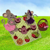 Mouse Picnic crochet Applique Pattern -INSTANT DOWNLOAD - Homeartist