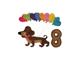 Crochet Number 8 Dachshund Applique Pattern English version Instant PDF Download