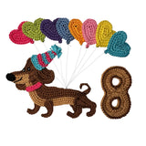 Crochet Number 8 Dachshund Applique Pattern English version Instant PDF Download