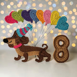 Crochet Number 8 Dachshund Applique Pattern English version Instant PDF Download