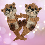 Otter crochet applique