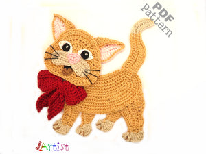 Crochet Pattern - Instant PDF Download - Cat 2 Pattern Crochet Applique Pattern applique