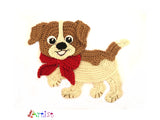 Puppy dog crochet Applique Pattern -INSTANT DOWNLOAD