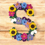 Crochet Alphabet Uppercase Floral S Flower Letter Applique Pattern Lettering English version Instant PDF Download