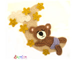 Moon Bear crochet Applique Pattern -INSTANT DOWNLOAD