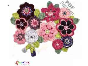 Crochet Pattern - Instant PDF Download - My favorite flowers collection 2