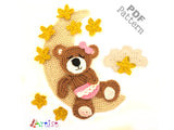 Moon Bear crochet Applique Pattern -INSTANT DOWNLOAD