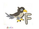 Crochet Animal Alphabet F Falcon Letter Applique Pattern Lettering English version Instant PDF Download