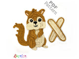 Crochet Animal Alphabet X Xeruse Letter Applique Pattern Lettering English version Instant PDF Download