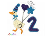 Crochet Number 2 Goose Applique Pattern English version Instant PDF Download