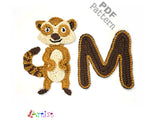 Crochet Animal Alphabet M Meerkat Letter Applique Pattern Lettering English version Instant PDF Download