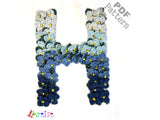 Crochet Alphabeth Uppercase H Flower Letter Applique Pattern Lettering English version Instant PDF Download (Copy) (Copy)