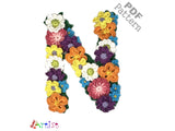 Crochet Alphabeth Uppercase Floral N Flower Letter Applique Pattern Lettering English version Instant PDF Download (Copy)