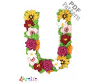 Crochet Alphabeth Uppercase Floral U Flower Letter Applique Pattern Lettering English version Instant PDF Download (Copy)