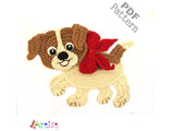 Puppy dog crochet Applique Pattern -INSTANT DOWNLOAD