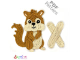 Crochet Animal Alphabet X Xeruse Letter Applique Pattern Lettering English version Instant PDF Download