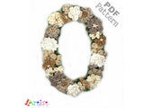 Crochet Number 0 Floral Flower Applique Pattern Lettering English version Instant PDF Download