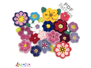 Crochet Pattern - Instant PDF Download - My favorite flowers collection 1