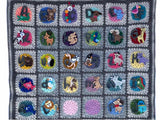 Crochet Animal Blanket Alphabet Game 52 Animals + Upper Lowercase Letters Applique Pattern