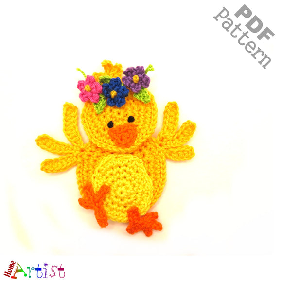 Applikation Crochet Pattern - Instant PDF Download - Chick set 1 crochet pattern applique
