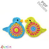 Bird Crochet Applique Pattern -INSTANT DOWNLOAD