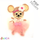 Crochet Pattern - Instant PDF Download - Mouse Girl Crochet Pattern applique