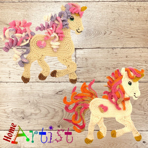 Crochet Pattern - Instant PDF Download - Horse Unicorn crochet pattern applique