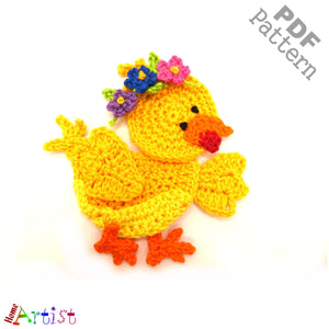 Crochet Pattern - Instant PDF Download - Chick set 3 crochet pattern applique