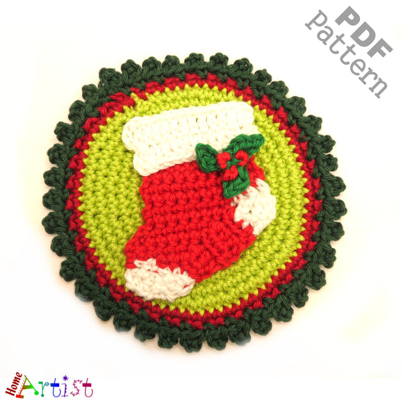 Patch Button Sock crochet Applique Pattern -INSTANT DOWNLOAD