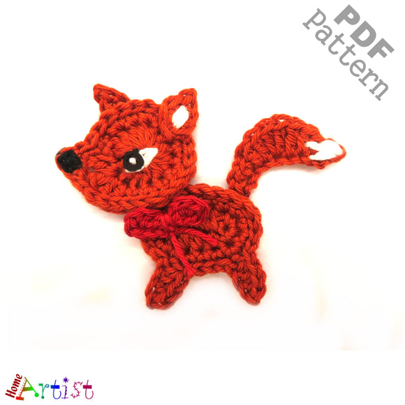 Crochet Pattern - Instant PDF Download - Fox (small) crochet Pattern applique