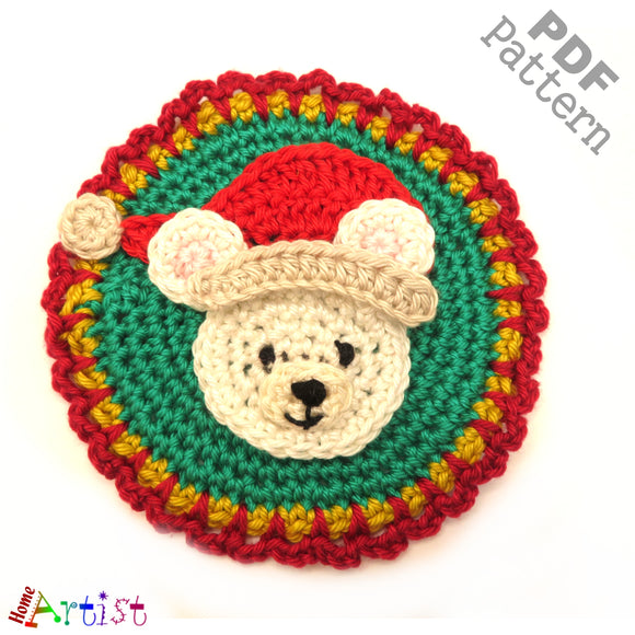 Patch Button Ice bear crochet Applique Pattern -INSTANT DOWNLOAD