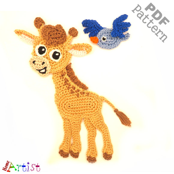 Giraffe Crochet Applique Pattern -INSTANT DOWNLOAD