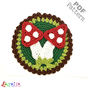 Crochet Pattern - Instant PDF Download - Mushrooms crochet pattern applique