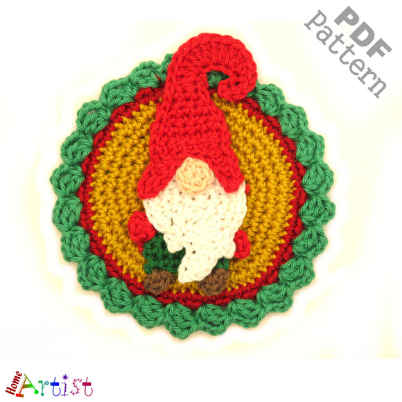 Patch Button Gnome crochet Applique Pattern -INSTANT DOWNLOAD