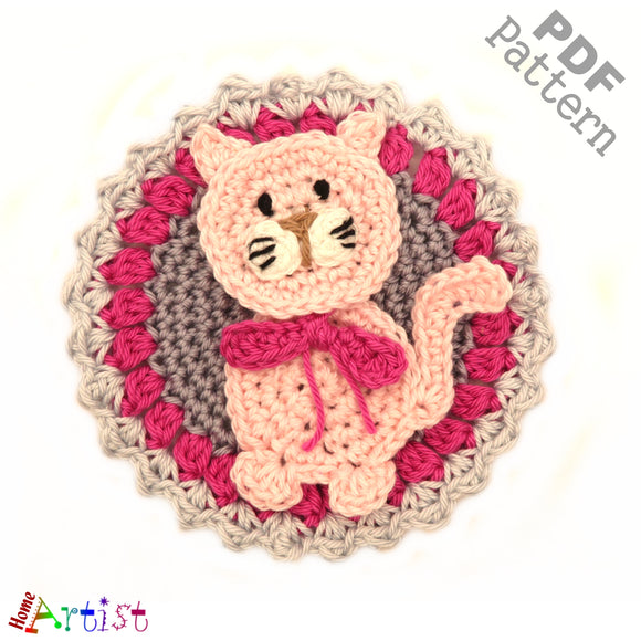Patch Button Snowflake crochet Applique Pattern -INSTANT DOWNLOAD