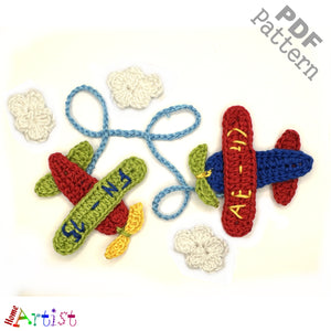 Airplane Crochet Applique Pattern INSTANT DOWNLOAD