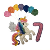Crochet Number 7 Pegasus Applique Pattern English version Instant PDF Download - Homeartist